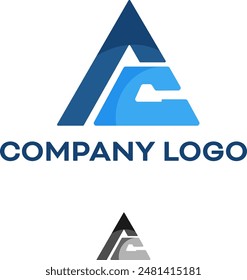 Diseño del logotipo del triángulo para la compañía - Diseño inicial del logotipo de A y C - Diseño del logotipo del monograma