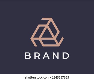 Triangle logo design concept. Elegant style.