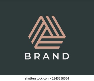 Triangle logo design concept. Elegant style.