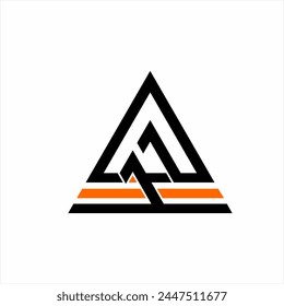 Triangle logo design with geometric abstract number 77.