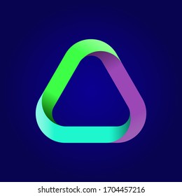 Triangle logo. Design geometric element. Corporate, technology, media style templates vector design. Stock - Vector illustration