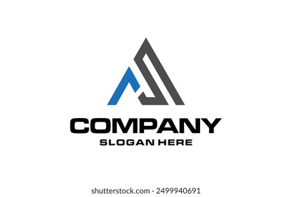Diseño del logotipo del triángulo con la letra As