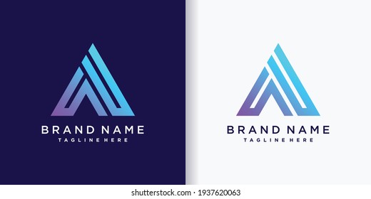 Triangle Logo Design Letter A With Creative Concept Part Three