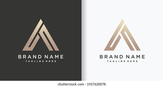 Triangle logo design letter a with creative concept part eight