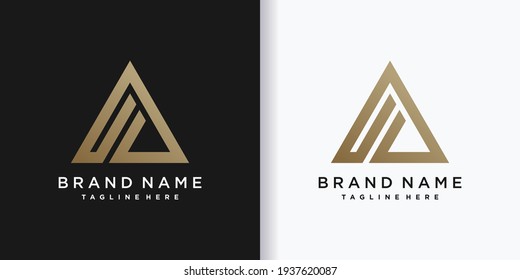 Triangle logo design letter a with creative concept part four