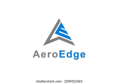 Triangle logo design letter A and E icon symbol business modern technology