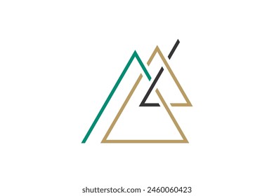 Triangle logo design with minimalist and modern abstract striped lines