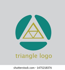 triangle logo design on the grey background