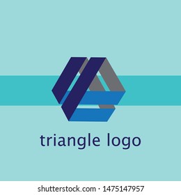 triangle logo design on the water green background