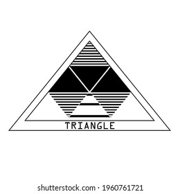 Triangle Logo Design Template with black outline