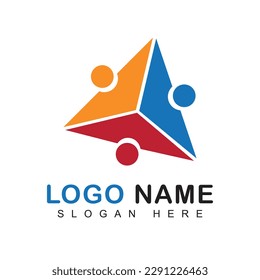 Plantilla de diseño de logotipo triangular. Elemento de logotipo de iconos para la comunidad.