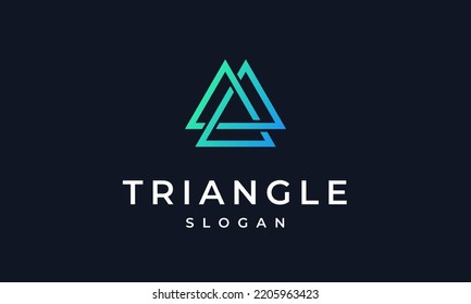 Triangle Logo Design Template, Letter A Logo Or Mountain, Linked Triangle, Triple Loop Vector Symbol, Infinity Triangle