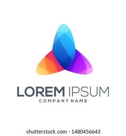 triangle logo design vector abstract