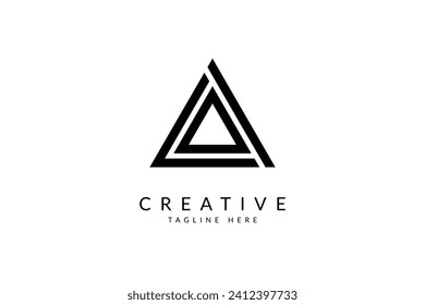 Triangle A logo design vector illustration.