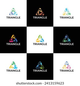 triangle logo design vector simple