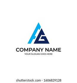 Triangle logo designs, FG logo vector,f letter logo