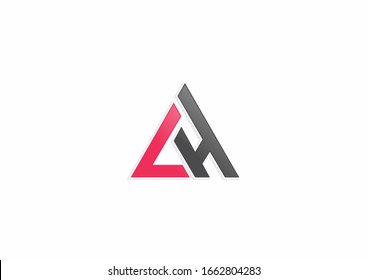 Triangle logo element innovative for business company icon. Initial CH / AH logo concept