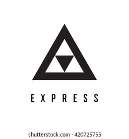Triangle logo. Express. Minimal geometry. White background. Stock vector.
