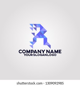 triangle logo in the form of the letter R