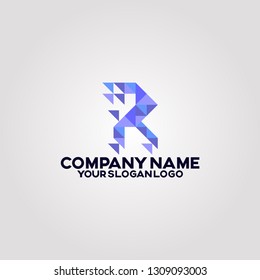 triangle logo in the form of the letter R