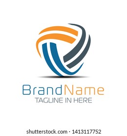 Triangle logo formed with abstract shape in simple and modern 