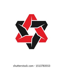 Triangle Logo. Hexagram Star Symbol and Vector icon. Eps 10.