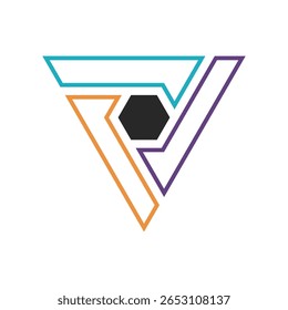 Ilustração do design do ícone do logotipo do triângulo