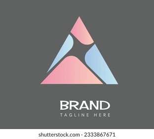 Elementos de plantilla de diseño de iconos de logotipo triangular. Usable para marca y logotipos de negocios.
