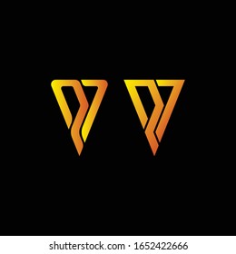 triangle logo icon letter P and 7 creative template design
