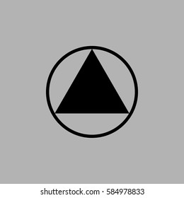 Triangle Logo. Isolated on gray background