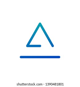 Triangle Logo Isolated On White Background. Abstract Letter A Or Delta. Minimal Logo Design. Mountain And Sea. Line Art Icon.