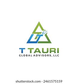 logo del triángulo
 ilustración de color degradado completo de letra t