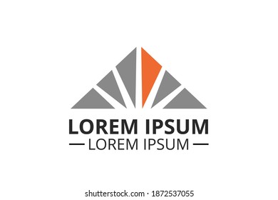 triangle logo like sun design geometry line silhouette template in creative shape isolate vector illustration use for any modern business. technology icon application or website.