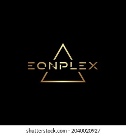 triangle logo with line cut by letter