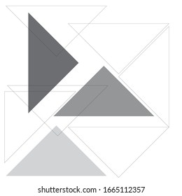 Triangle Logo with lines. unusual icon Design .Black Vector stripes .Geometric shape.