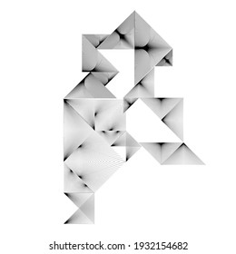 Triangle Logo with lines.Square unusual icon Design .Black Vector stripes .Geometric shape.
