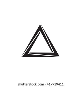 Triangle logo. Minimal geometry. Gray background. Stock vector.