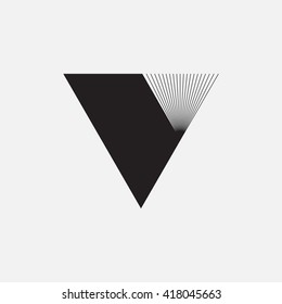 Triangle logo. Minimal geometry. Gray background. Stock vector.