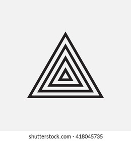 Triangle logo. Minimal geometry. Gray background. Stock vector.