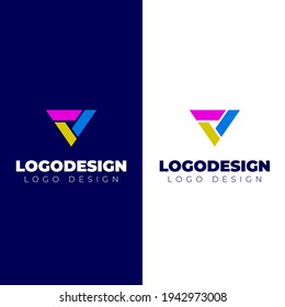 triangle logo modern design minimal logotype vector template