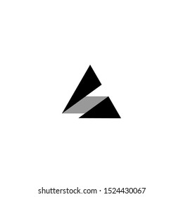 Triangle logo, mountain logo with a fold shape.