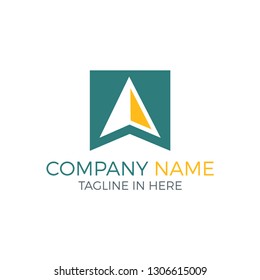 Triangle Logo Move Up in Green and Yellow Color