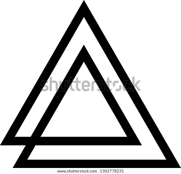 三角形のロゴ 重なりアイコン 線のベクター画像 黒 のベクター画像素材 ロイヤリティフリー