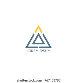 Triangle logo. Pyramid signs. Vector illustration eps 10