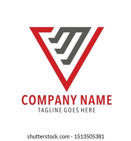 Triangle logo with red and black color
