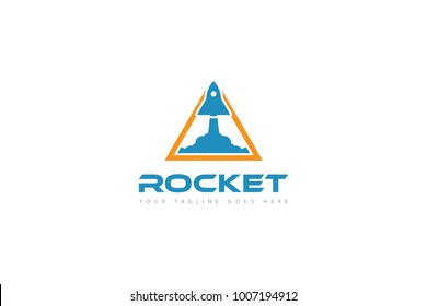 triangle logo, rocket vector. Rocket Logo Vector design Template. Vector Illustrator Eps.10