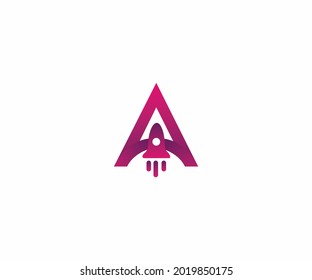 triangle logo, rocket vector. Rocket Logo Vector design Template. A Logo design. Vector Illustrator Eps.10