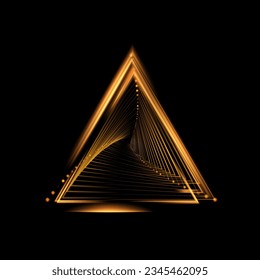 Triangle logo spiral perspective with rotation, fractal shape mystical portal, identity balance shape design template	