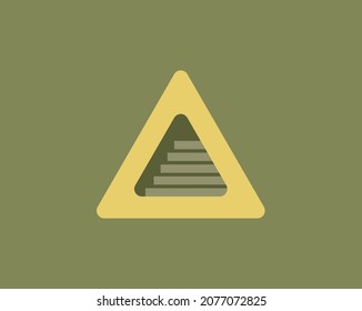triangle logo with stairs inside

