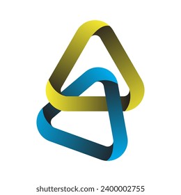 Triangle logo with strict strong corners vector isolated on white background